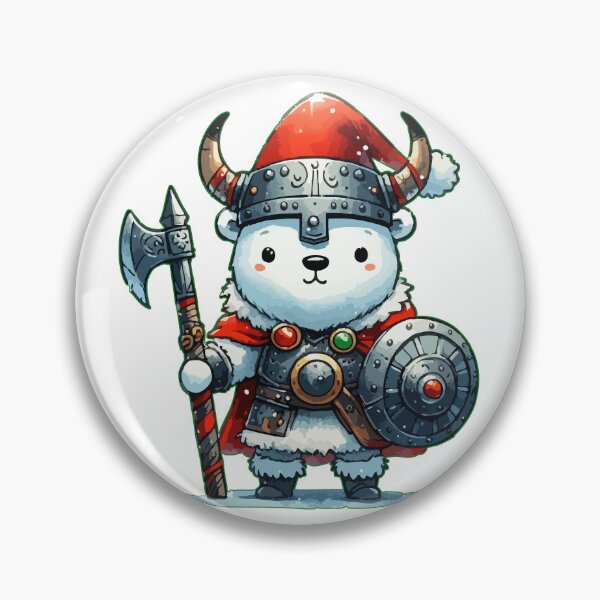 Item preview, Christmas Polar Bear Viking Kawaii Xmas designed and sold by TomFrontierArt.