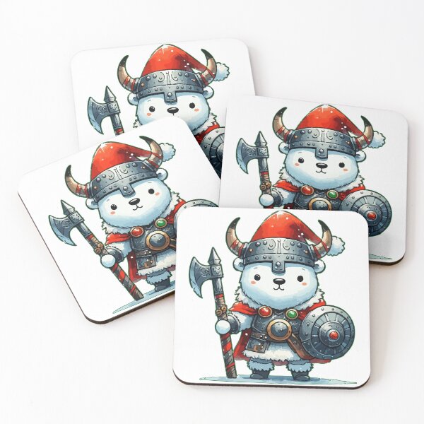 Item preview, Christmas Polar Bear Viking Kawaii Xmas designed and sold by TomFrontierArt.