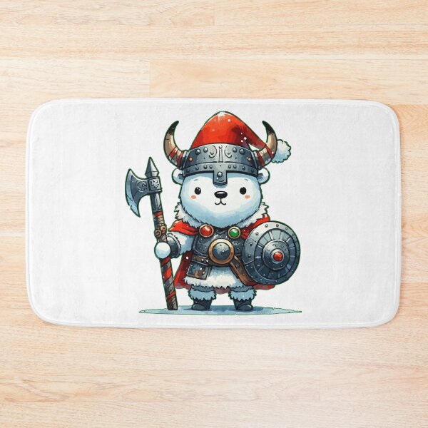 Item preview, Christmas Polar Bear Viking Kawaii Xmas designed and sold by TomFrontierArt.