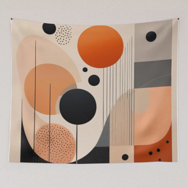 Item preview, Abstract Orange and Black Geometric Art designed and sold by RaiyaTees.