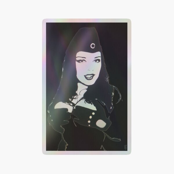 She Was a Soldier by iServalan Monochrome Book Art Tale Teller Club Publishing Holographic Sticker