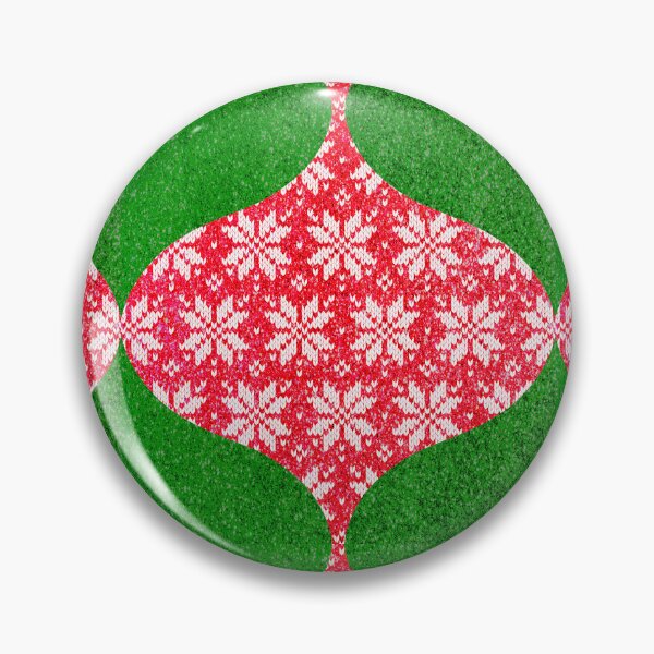 Item preview, Knit Red Green Christmas Glitter Decorations / Glittering Christmas Balls Red Green Hand Drawn designed and sold by Victoria Rose.