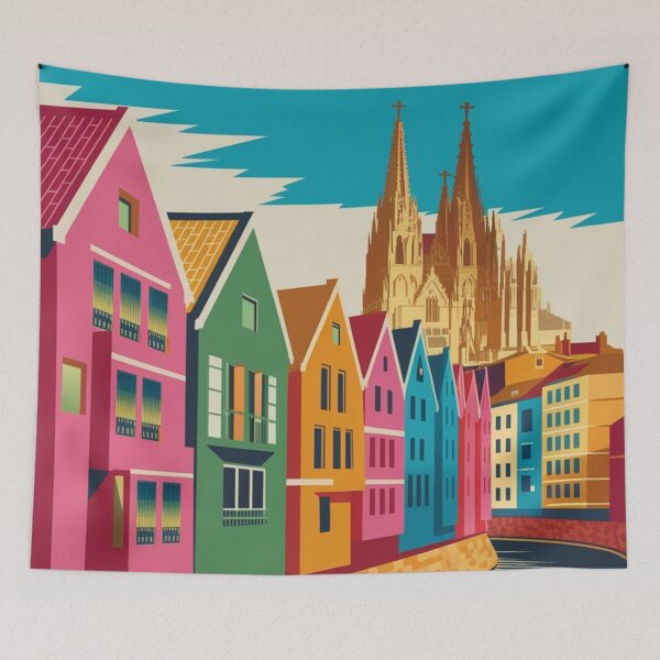 Item preview, Girona Vintage Travel Poster designed and sold by TravelerRat.