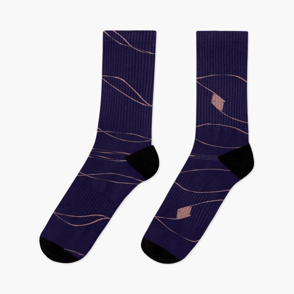 Item preview, navy blue and soft rose waves designed and sold by pluielegere.