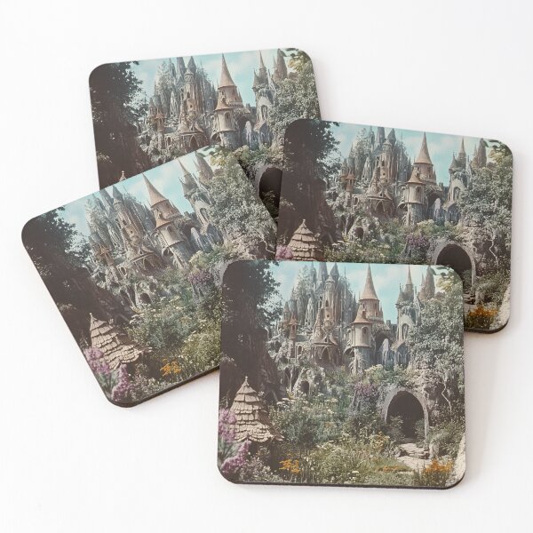 Item preview, Enchanted fairytale castle in blooms designed and sold by LonesomeKnight.