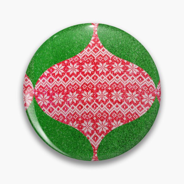 Item preview, Knit Red Green Christmas Glitter Decorations / Glittering Christmas Balls Red Green Hand Drawn designed and sold by Victoria Rose.