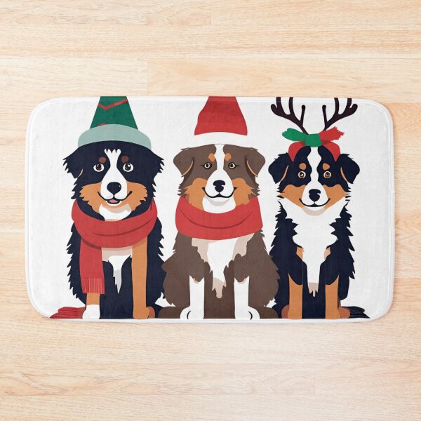 Item preview, Festive Australian Shepherds – Christmas Pattern designed and sold by GoodyPaws.
