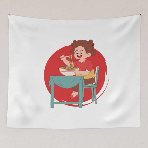 Item preview, Girl Eating Spaghetti designed and sold by Marijadeco.