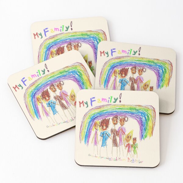 Item preview, My Family Under the Rainbow - Joyful Child’s Drawing designed and sold by OlenaShynkarenk.
