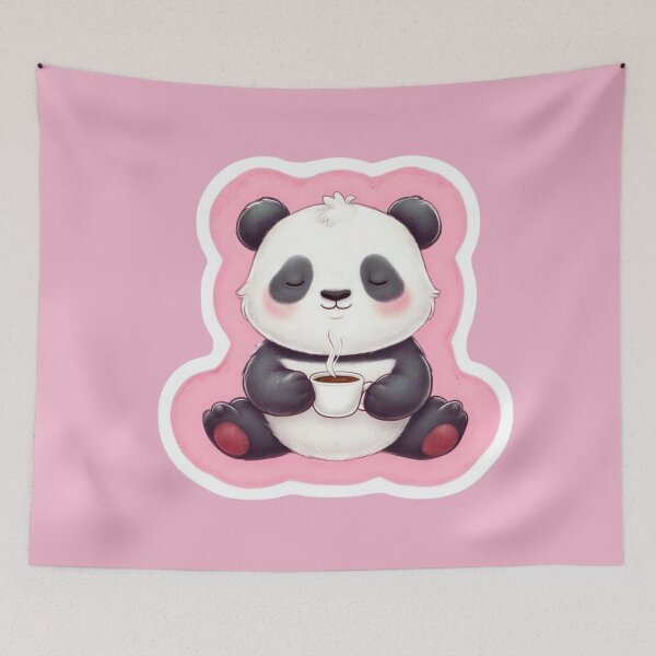 Item preview, Panda Relaxing in Yoga Pose Drinking Tea designed and sold by CreatedbyKandJ.