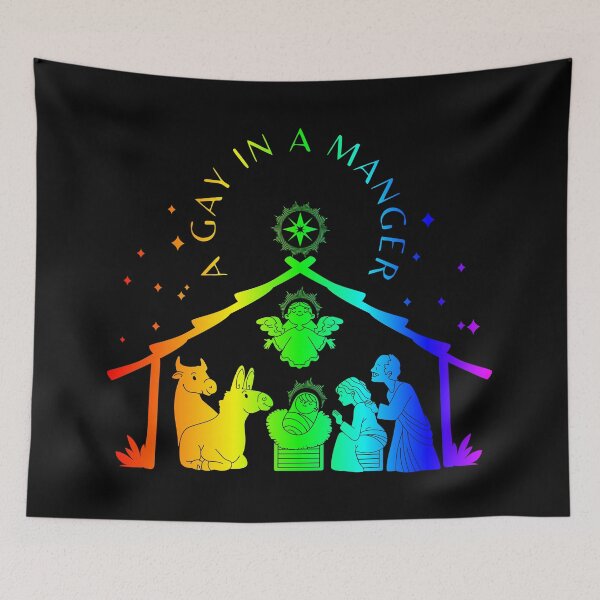 Item preview, gay manger christmas lgbtq funny  designed and sold by Gossip Rag.