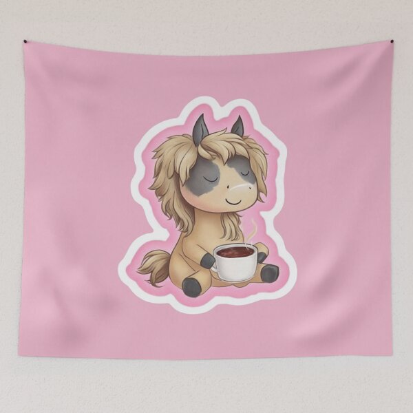 Item preview, Horse Relaxing in Yoga Pose Drinking Tea designed and sold by CreatedbyKandJ.