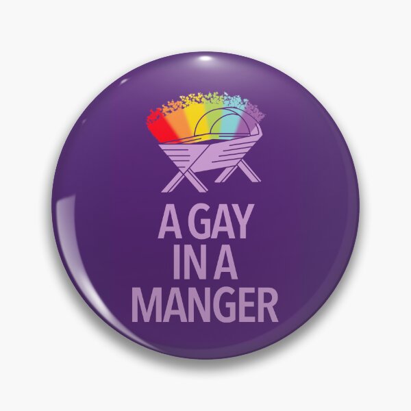 Item preview, A Gay in a Manger - purple text designed and sold by Strongleton.
