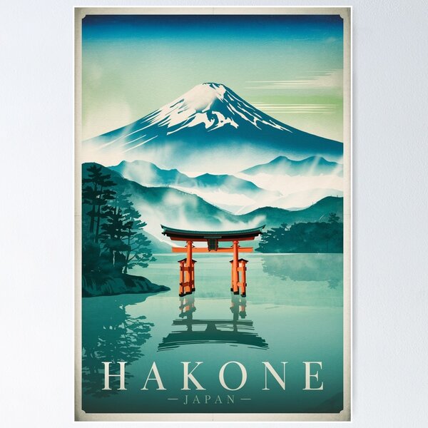 Item preview, Hakone Vintage Travel Poster designed and sold by TravelerRat.