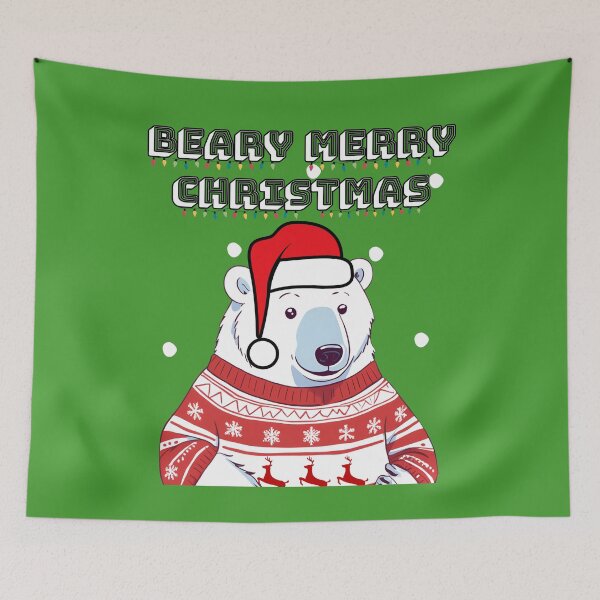Item preview, Festive Polar Bear with Christmas Sweater & Hat designed and sold by Vestina88.