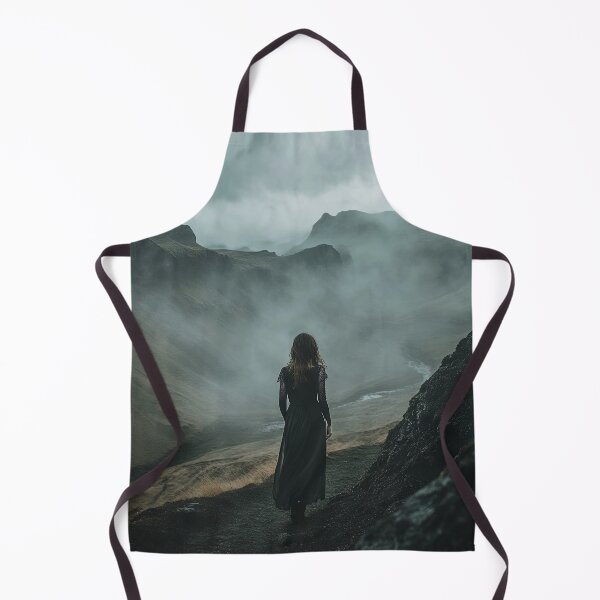 Item preview, A lone figure walks along a misty mountain path in a remote landscape on a cloudy day. designed and sold by Jerhus.