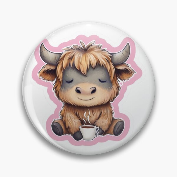 Item preview, Highland Cow Relaxing in Yoga Pose Drinking Tea designed and sold by CreatedbyKandJ.