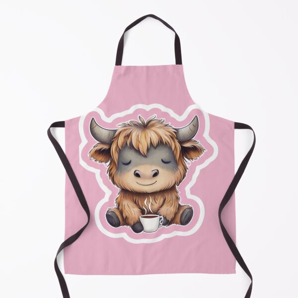 Item preview, Highland Cow Relaxing in Yoga Pose Drinking Tea designed and sold by CreatedbyKandJ.