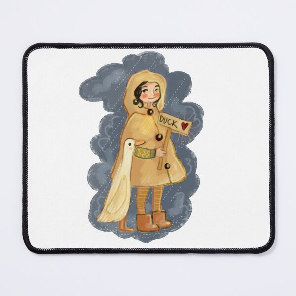 Item preview, I love ducks, girl with a duck in the rain designed and sold by Dormitria.