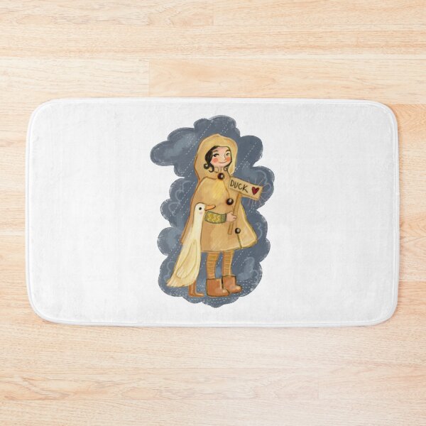 Item preview, I love ducks, girl with a duck in the rain designed and sold by Dormitria.