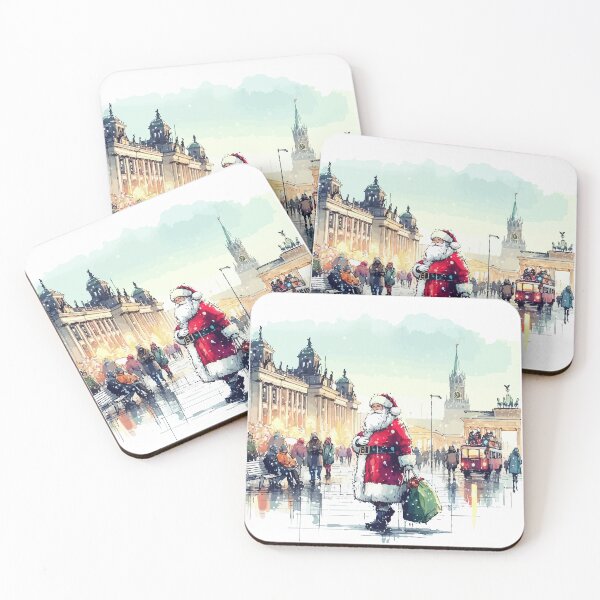 Item preview, Santa Claus Berlin Travel Merry Christmas designed and sold by TomFrontierArt.