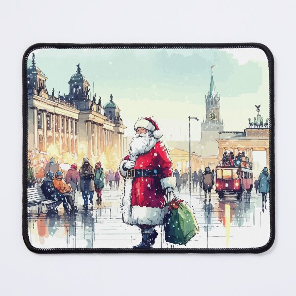 Item preview, Santa Claus Berlin Travel Merry Christmas designed and sold by TomFrontierArt.