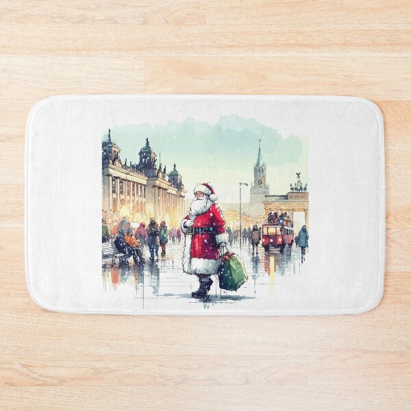 Item preview, Santa Claus Berlin Travel Merry Christmas designed and sold by TomFrontierArt.