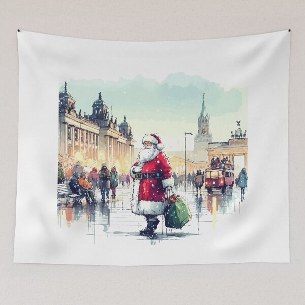 Artikelvorschau, Weihnachtsmann Berlin Reisen Frohe Weihnachten entworfen und verkauft von TomFrontierArt.