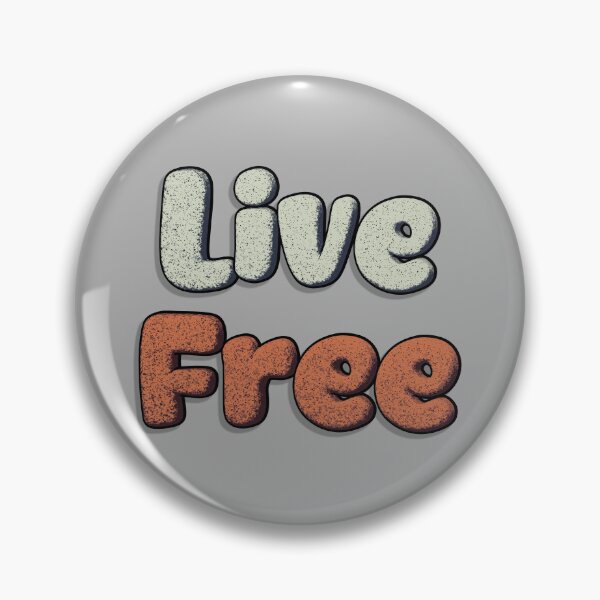 Item preview, "Live Free" Cartoon Style typography designed and sold by trepiu.