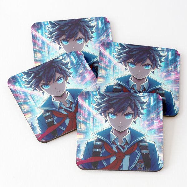 Item preview, Neon City Schoolboy - Futuristic Anime Scene designed and sold by emanuele6698.