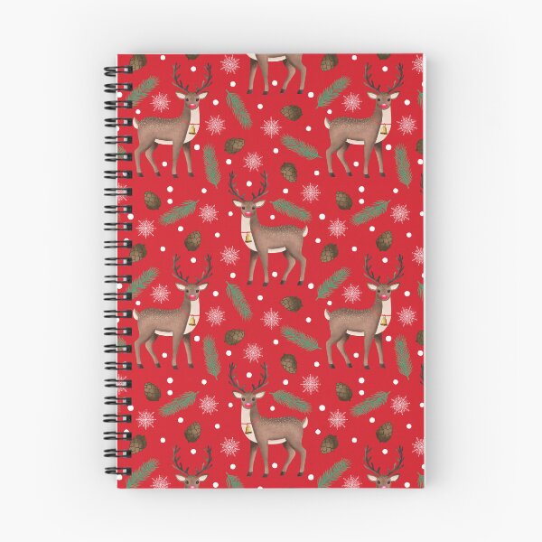 Item preview, Christmas Rudolf Reindeer with Pine Cones and Snowflakes on Red designed and sold by IrenicBears.