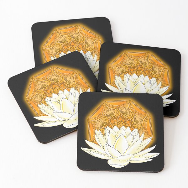 Item preview, White Lotus with Om Mandala designed and sold by NMARTWORKS.