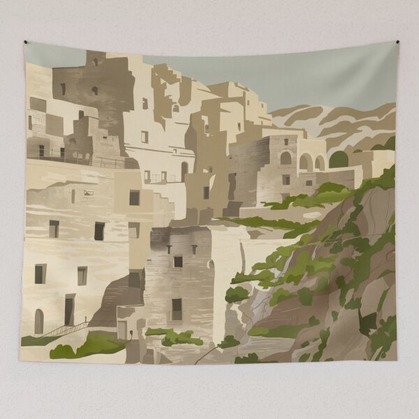 Item preview, Matera Vintage Travel Poster designed and sold by TravelerRat.