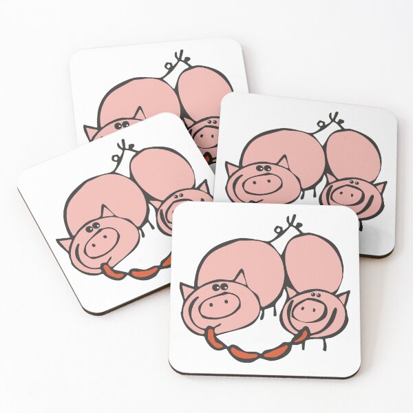 Item preview, Two little pigs with sausage designed and sold by TerazTy.