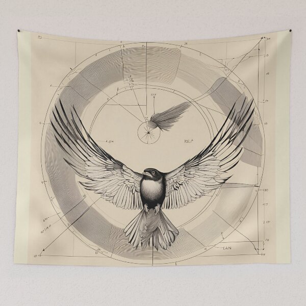 Item preview, Birds flying over old graphs and maps designed and sold by Rompecabezas.