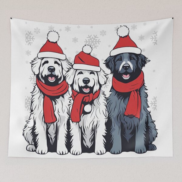 Item preview, Festive Bergamasco Shepherd – Christmas Pattern designed and sold by GoodyPaws.