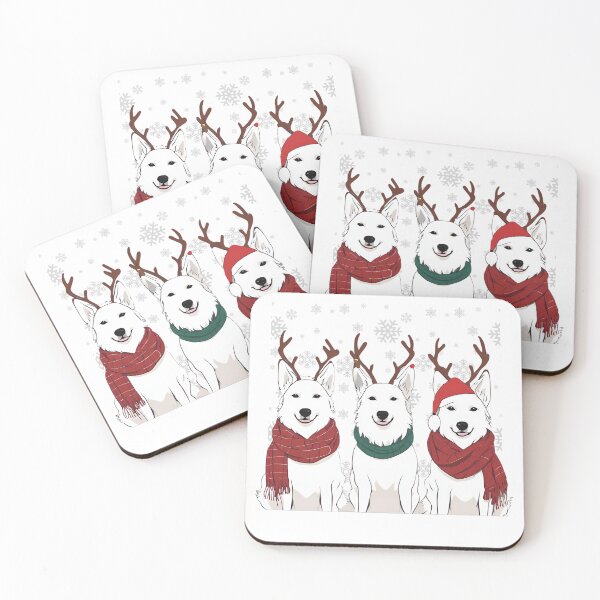 Item preview, Festive White Swiss Shepherd – Christmas Pattern designed and sold by GoodyPaws.