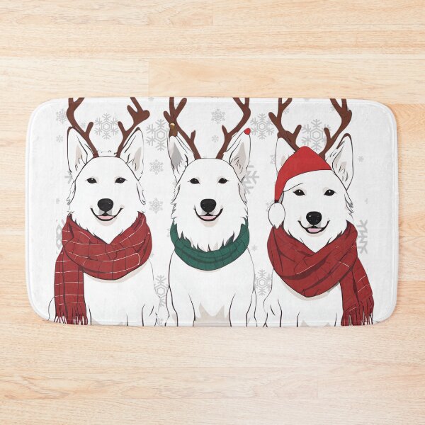 Item preview, Festive White Swiss Shepherd – Christmas Pattern designed and sold by GoodyPaws.