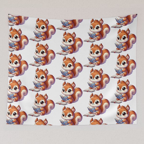 Item preview, Cute Squirrel Reading a Book Illustration designed and sold by Chokhdi289shop.