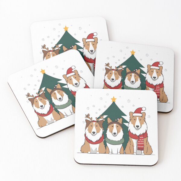 Item preview, Festive Rough Collie – Christmas Pattern designed and sold by GoodyPaws.