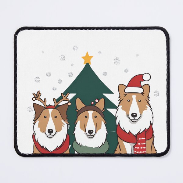 Item preview, Festive Rough Collie – Christmas Pattern designed and sold by GoodyPaws.