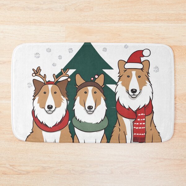 Item preview, Festive Rough Collie – Christmas Pattern designed and sold by GoodyPaws.