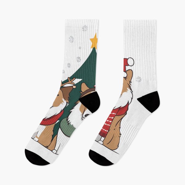 Item preview, Festive Rough Collie – Christmas Pattern designed and sold by GoodyPaws.