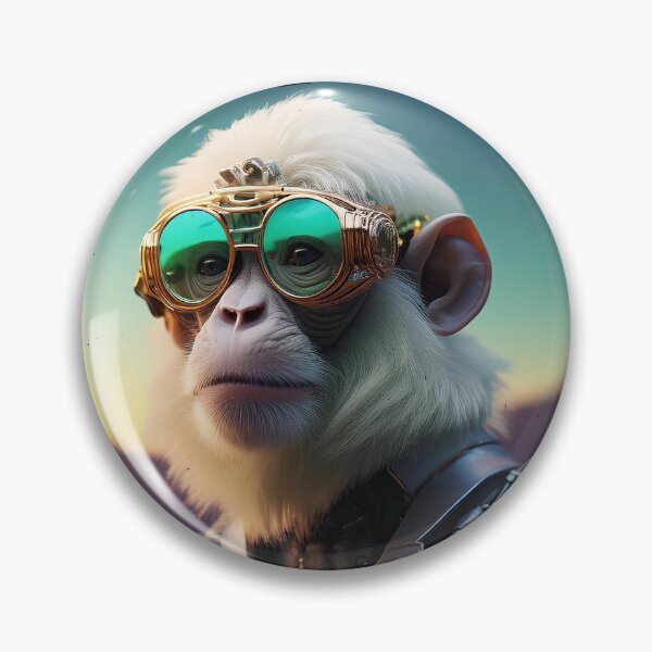 Item preview, Albino Hipster | White Ape | Cyberpunk Monkey Collection designed and sold by monkeybusiness.pt.