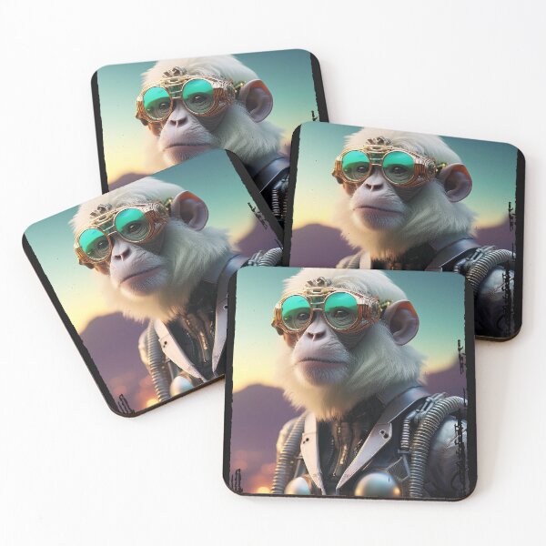 Item preview, Albino Hipster | White Ape | Cyberpunk Monkey Collection designed and sold by monkeybusiness.pt.