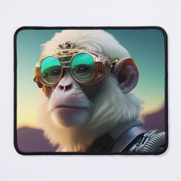 Item preview, Albino Hipster | White Ape | Cyberpunk Monkey Collection designed and sold by monkeybusiness.pt.