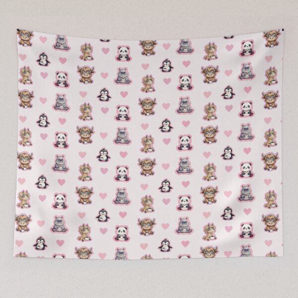 Item preview, Cute Animals Relaxing in Yoga Pose Drinking Tea designed and sold by CreatedbyKandJ.