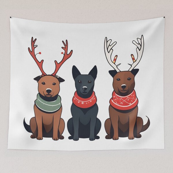 Item preview, Festive Australian Kelpie – Christmas Pattern designed and sold by GoodyPaws.