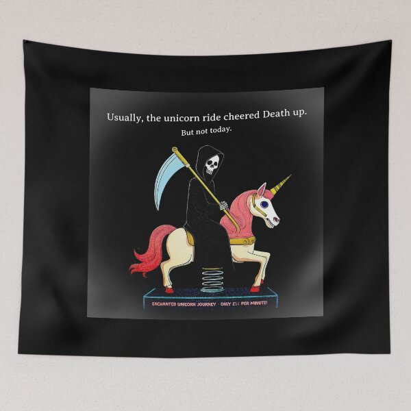 Item preview, Death's Enchanted Unicorn Journey designed and sold by PopCultureArtShop.