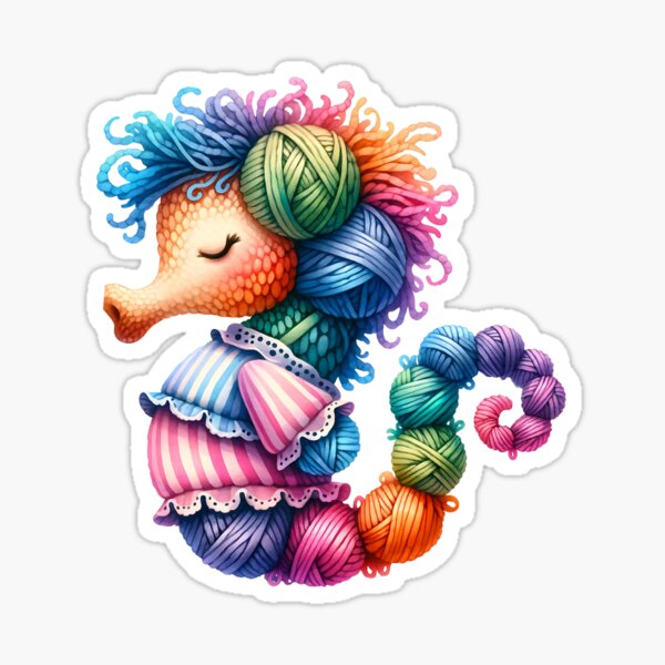 Artikel-Vorschau von Niedliche Seepferdchen-Strickkunst, designt und verkauft von AwesomeBeyondLimits.